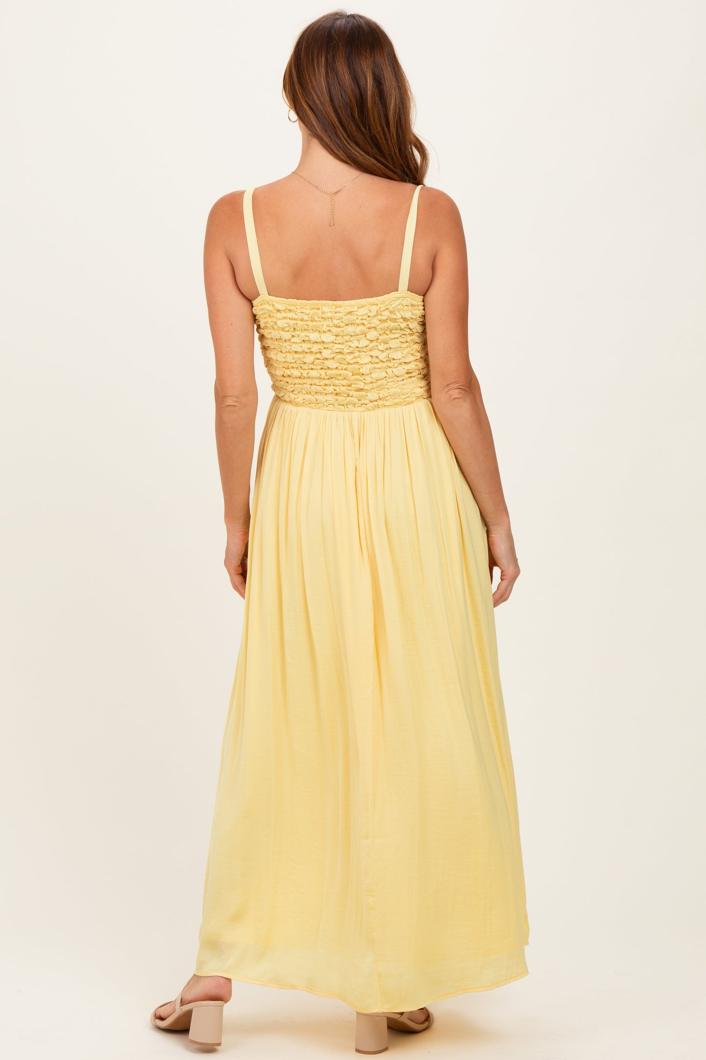Banana Textured Smocked Maxi Dress