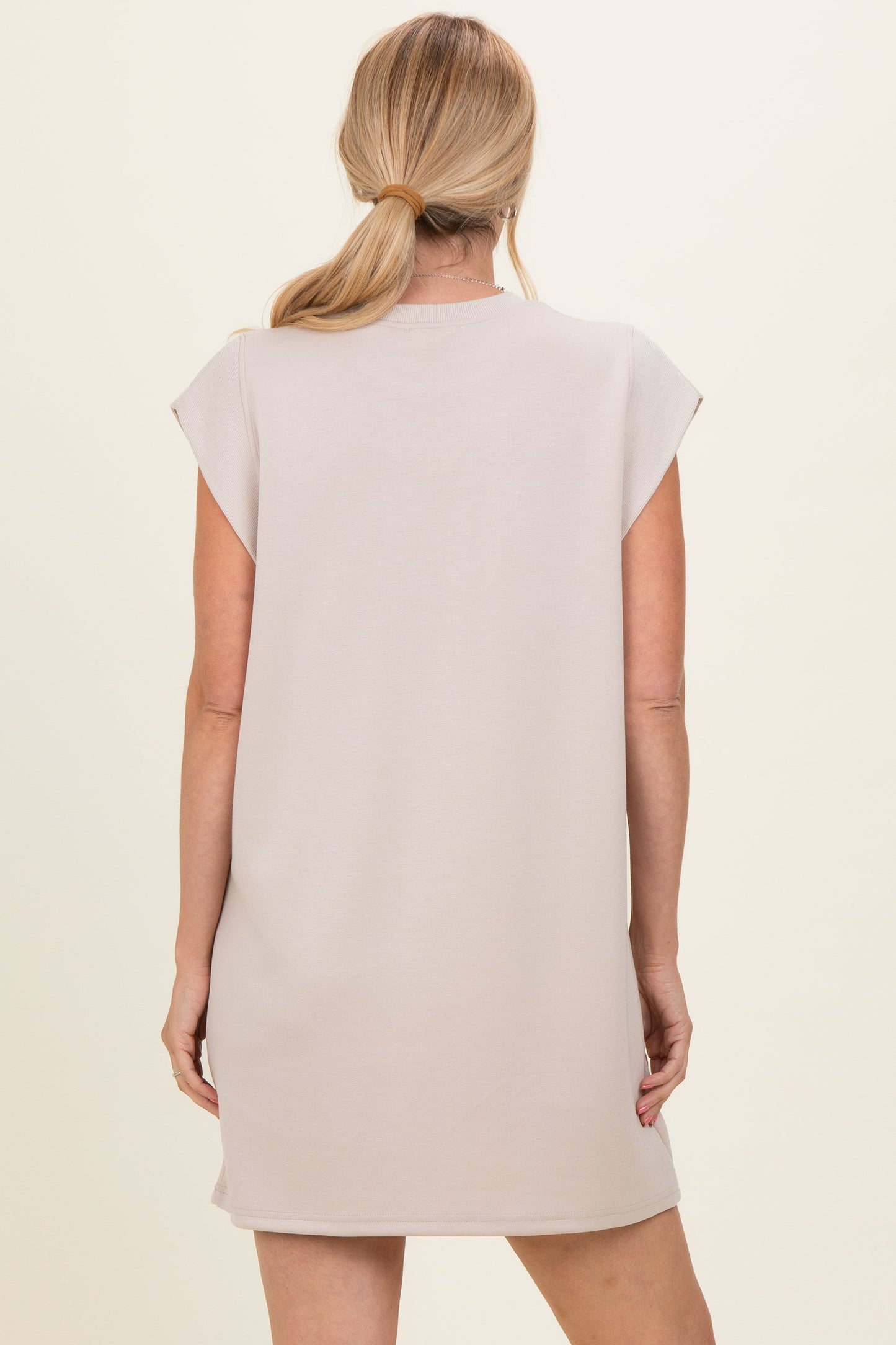 Almond Cap Sleeve Mini Dress