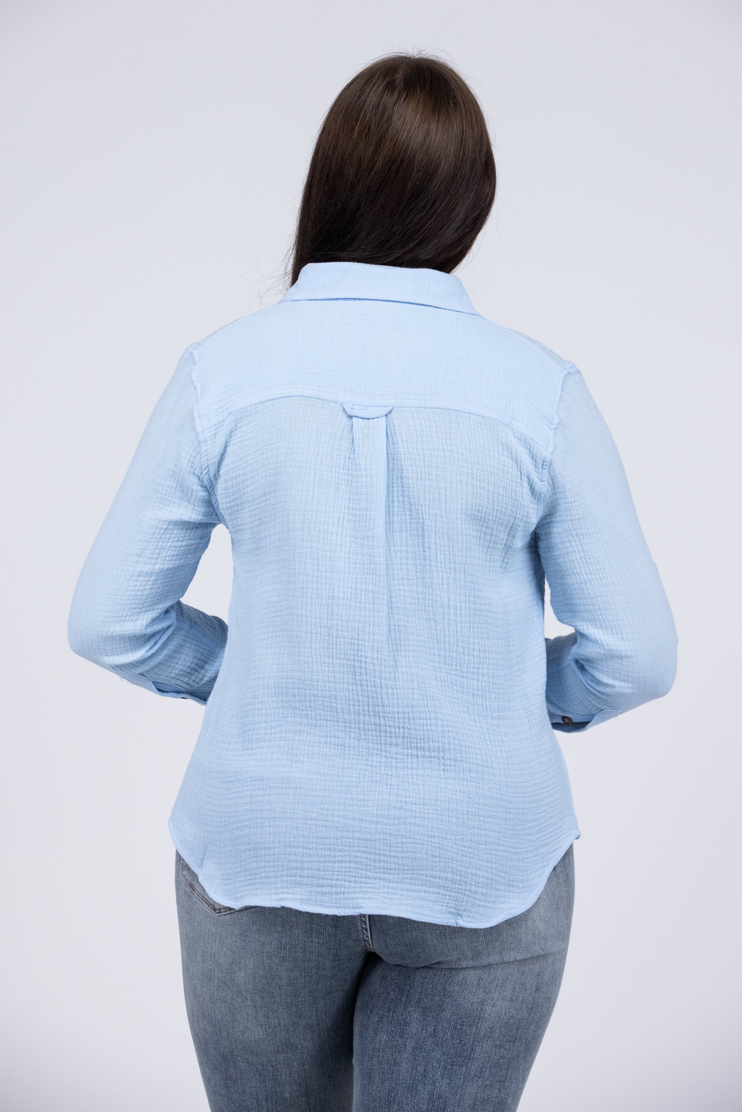 Here We Are Women's Collared Long Sleeve Top
