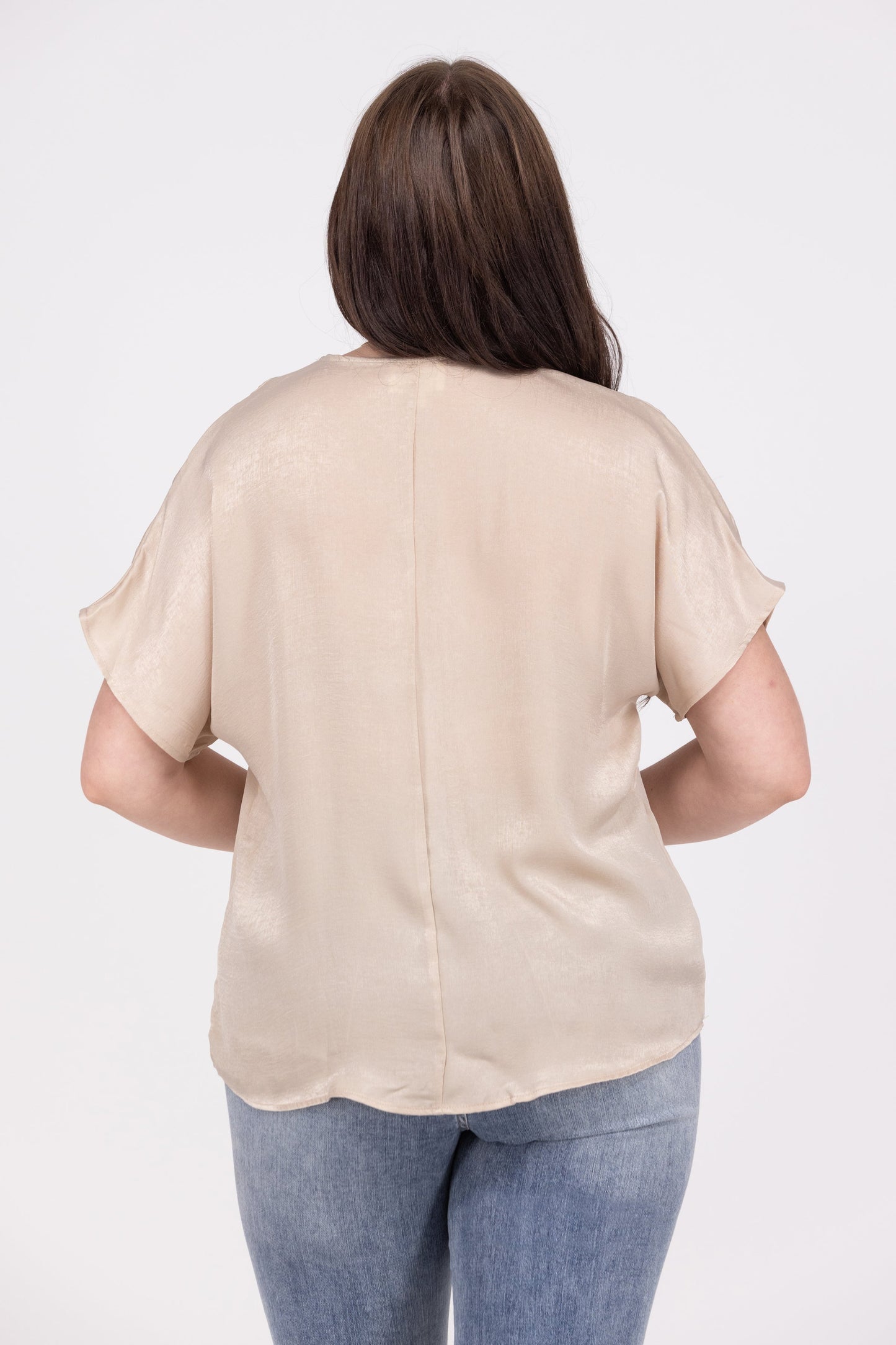 Stop And Stare Women's Pleated Short Sleeve Top
