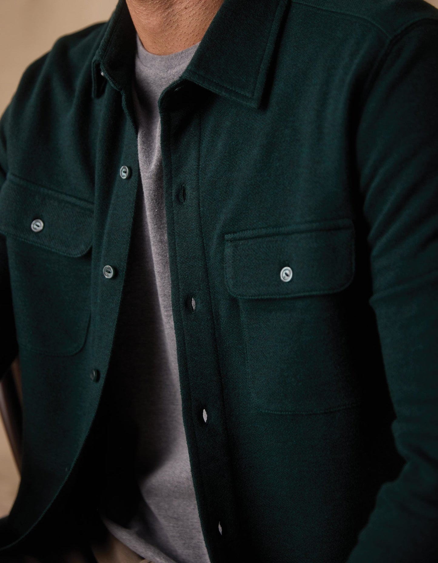 Textured Knit Shirt in Emerald