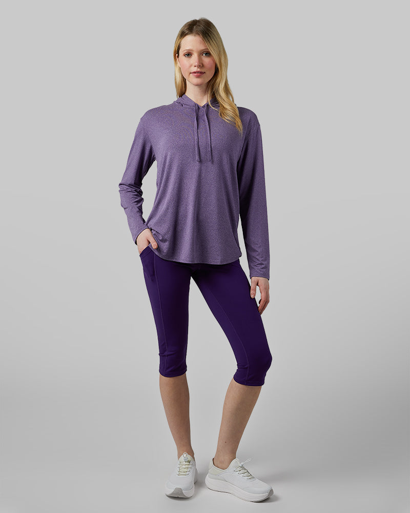 WOMEN'S COOL LONG SLEEVE HOODED T-SHIRT