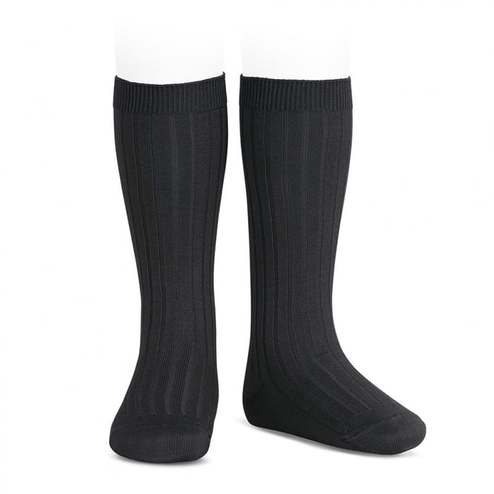Condor Knee High Ribbed Sock (#900 Black)