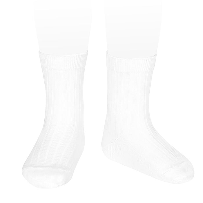 Condor Short Ribbed Sock (#200 White)