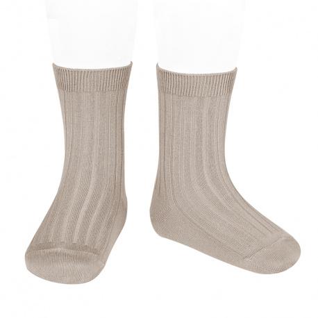 Condor Short Ribbed Sock (#334 Piedra)