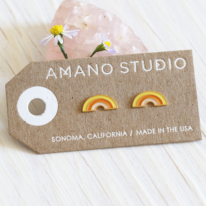 Retro Rainbow Stud Earrings