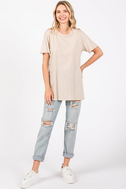 Beige Basic Tee