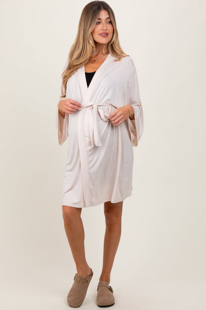 Beige Delivery/Nursing Maternity Robe
