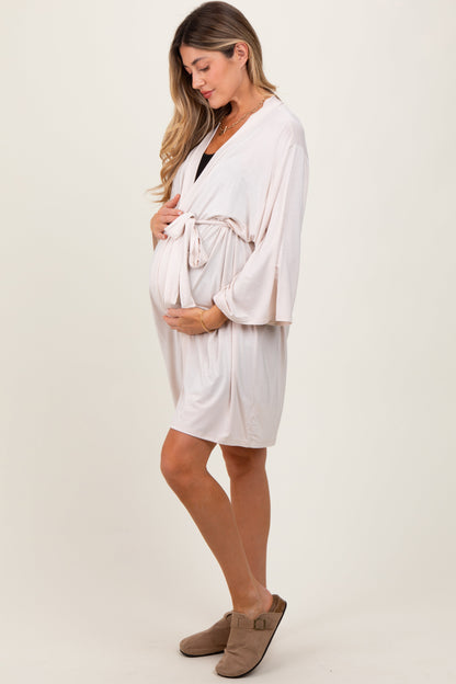 Beige Delivery/Nursing Maternity Robe