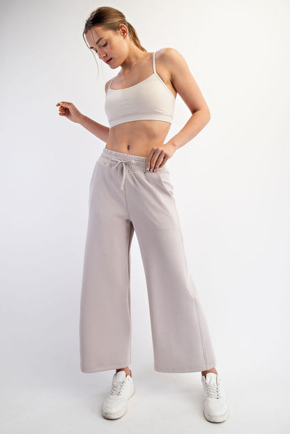 Beige Ankle Wide Leg Maternity Lounge Pants