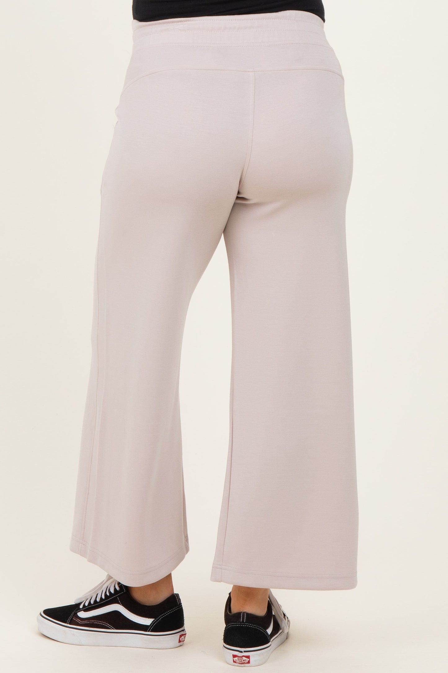 Beige Ankle Wide Leg Maternity Lounge Pants