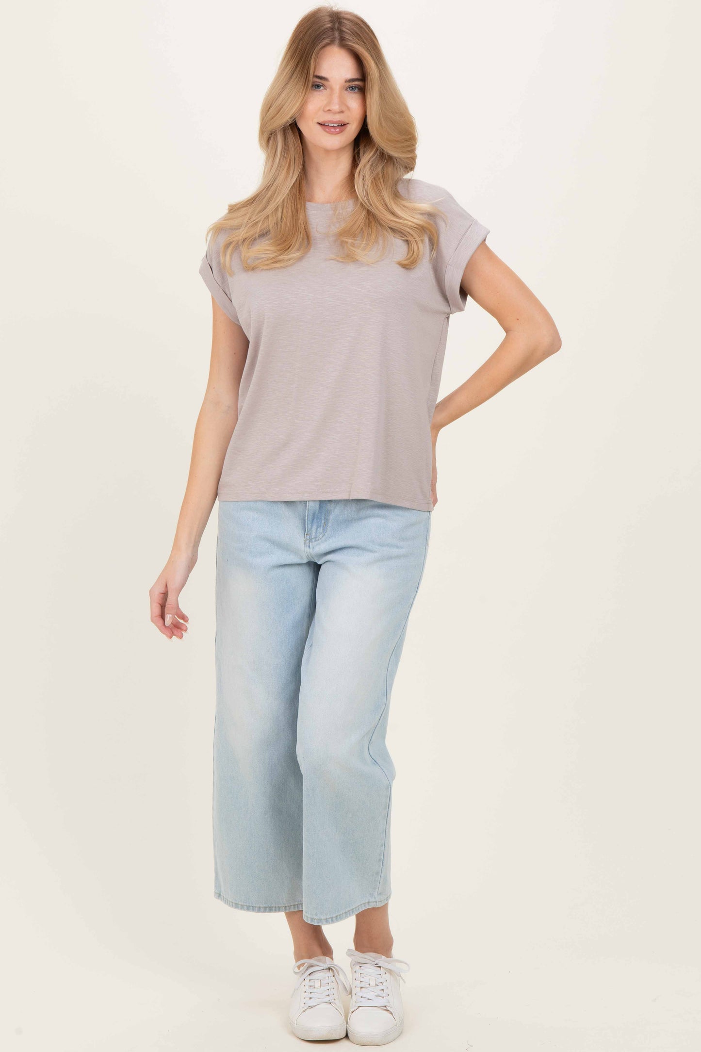Ash Mocha Rolled Short Sleeve Tee