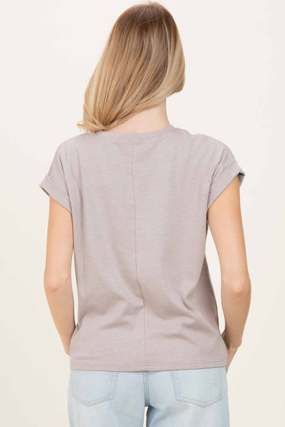 Ash Mocha Rolled Short Sleeve Tee