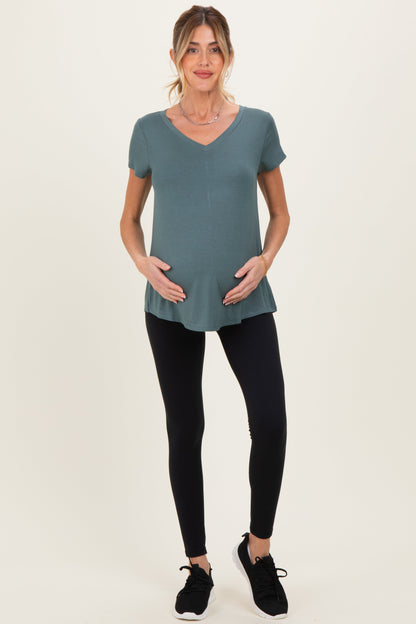 Ash Jade Basic V-Neck Short Sleeve Maternity Top