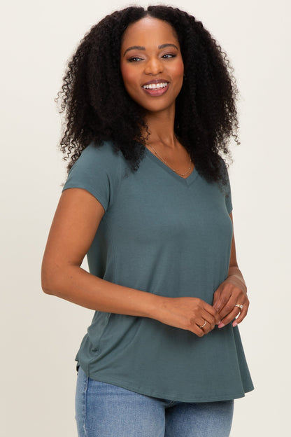 Ash Jade Basic V-Neck Short Sleeve Top