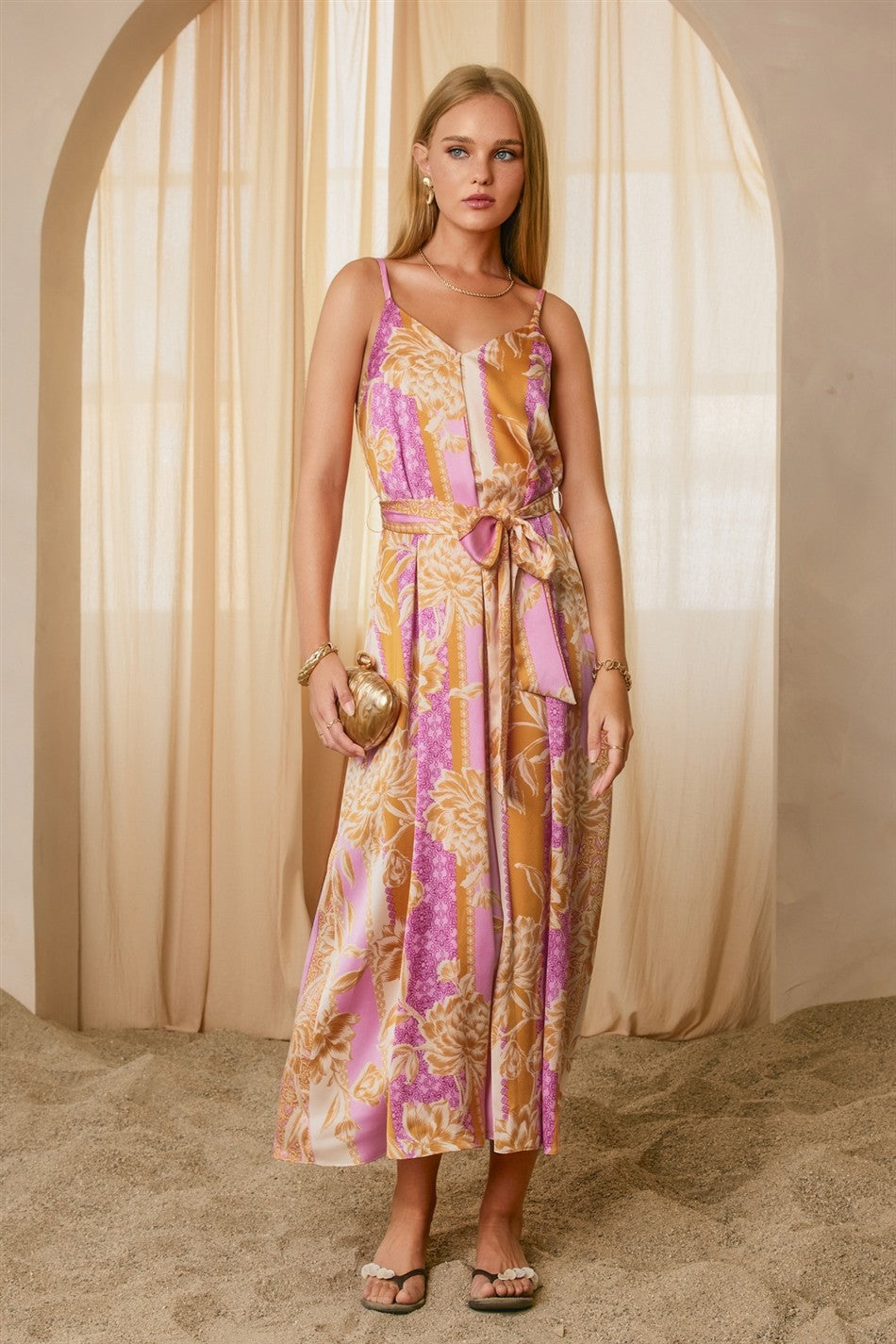 Apricot Lavender Riviera Bloom Extra Flared Maternity Maxi Dress