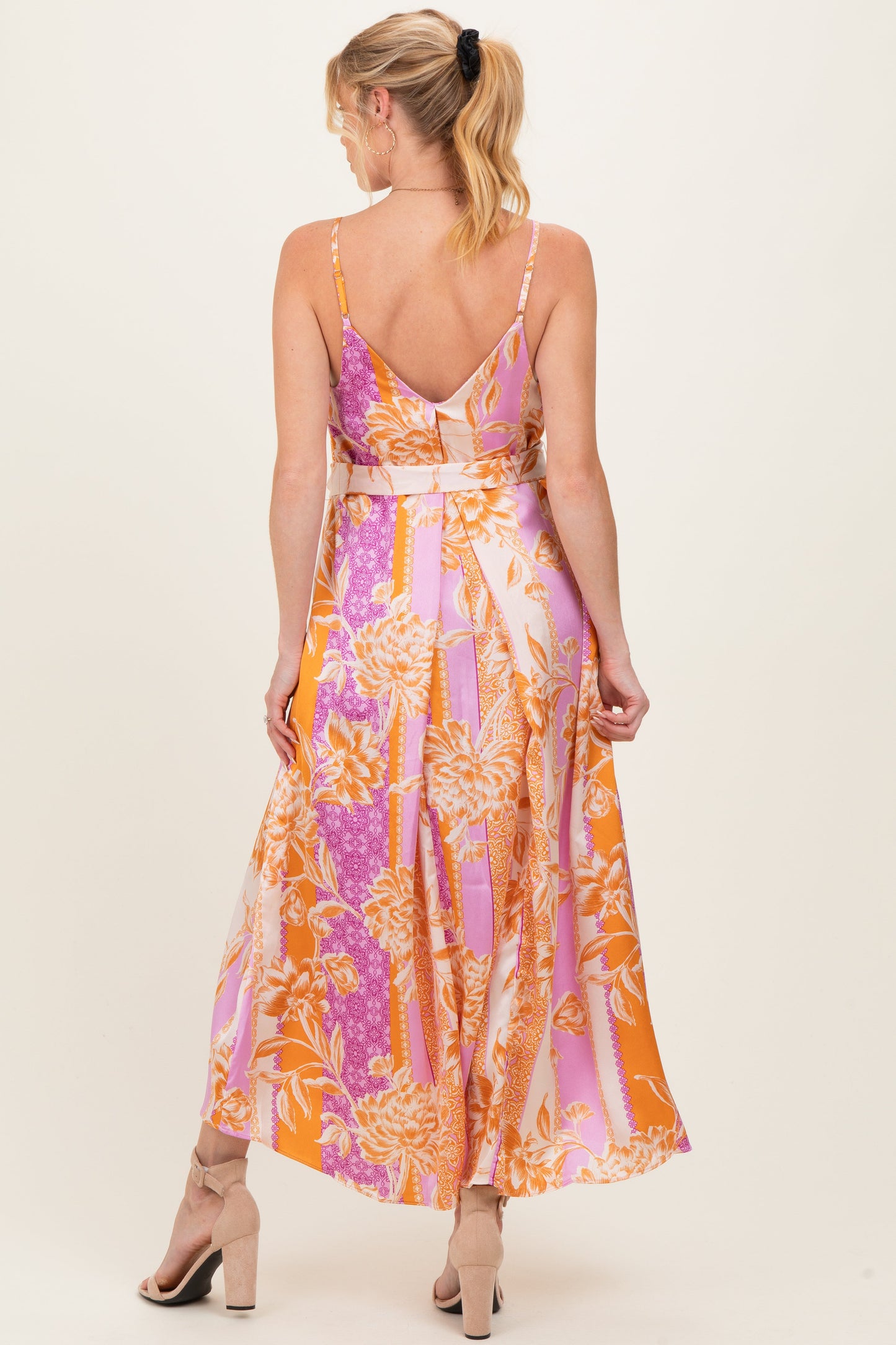 Apricot Lavender Riviera Bloom Extra Flared Maternity Maxi Dress