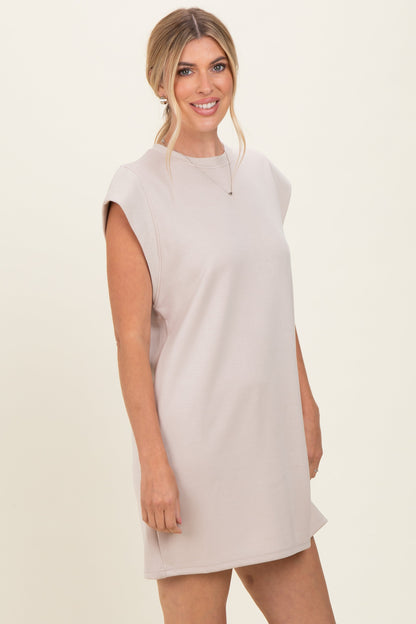 Almond Cap Sleeve Mini Dress