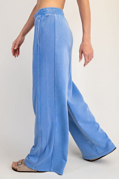 Aqua Mineral Wash Wide Leg Sweatpants