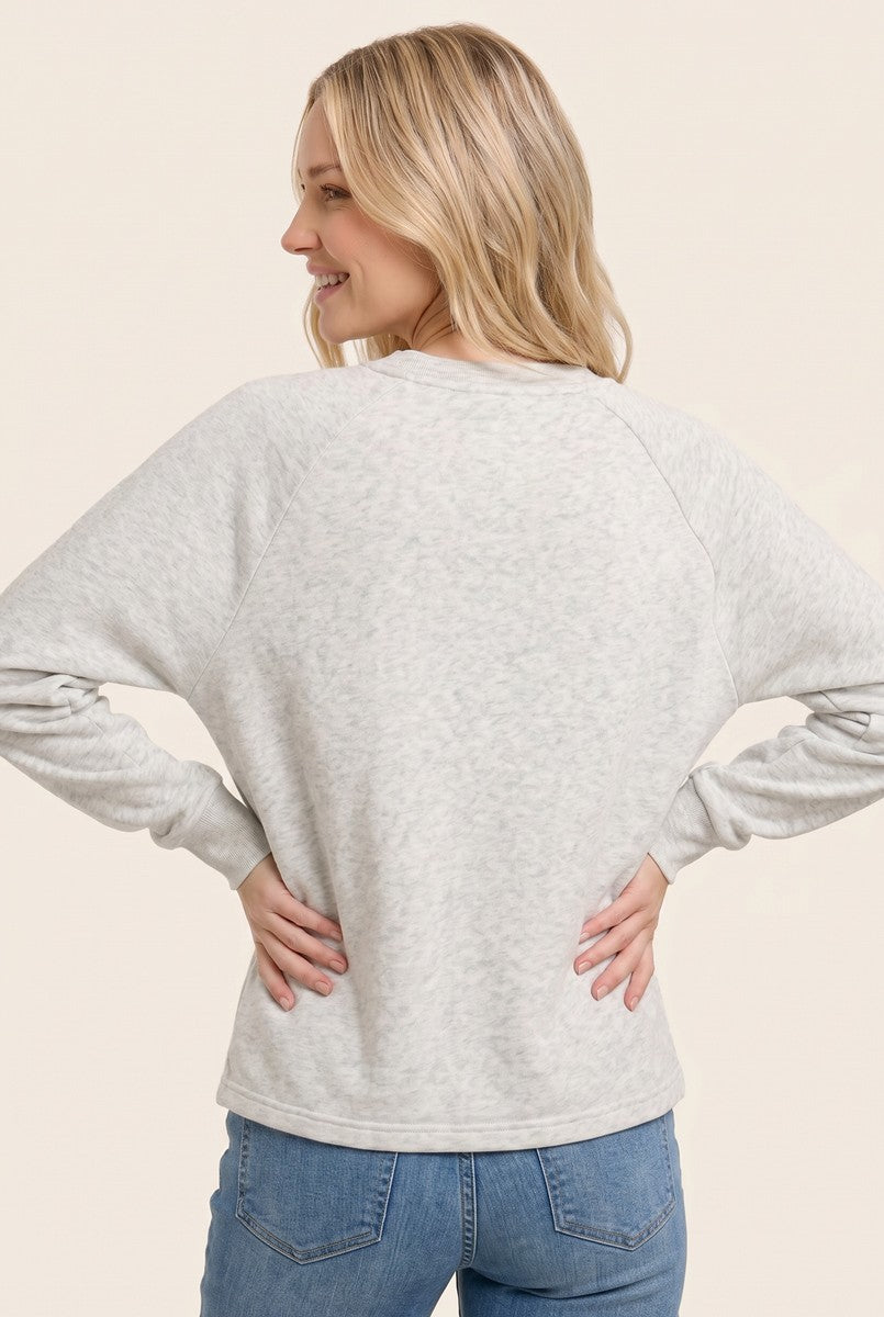 Ash Grey Half Snap Button Up Pullover