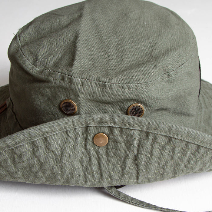 1972 Psychedelia Disco - Draw String Bucket Hat - Khaki