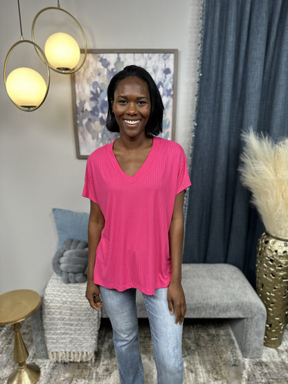My Favorite Part Women's Hi-Lo Ribbed Knit Top