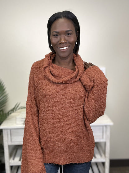 Warm Me Up Women's Solid Cowl Neck Sweater