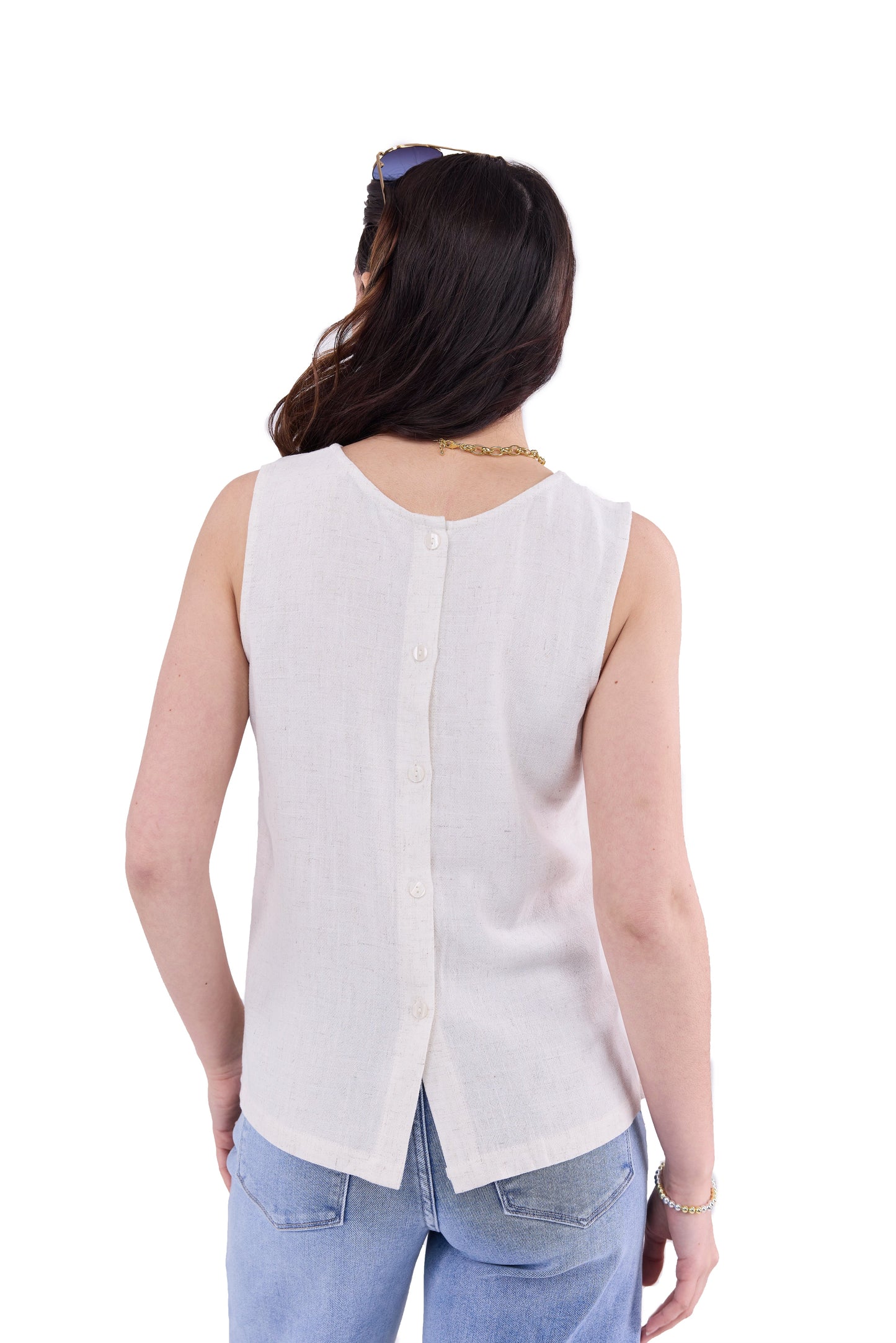 Women's Back Button Down Tank Top
