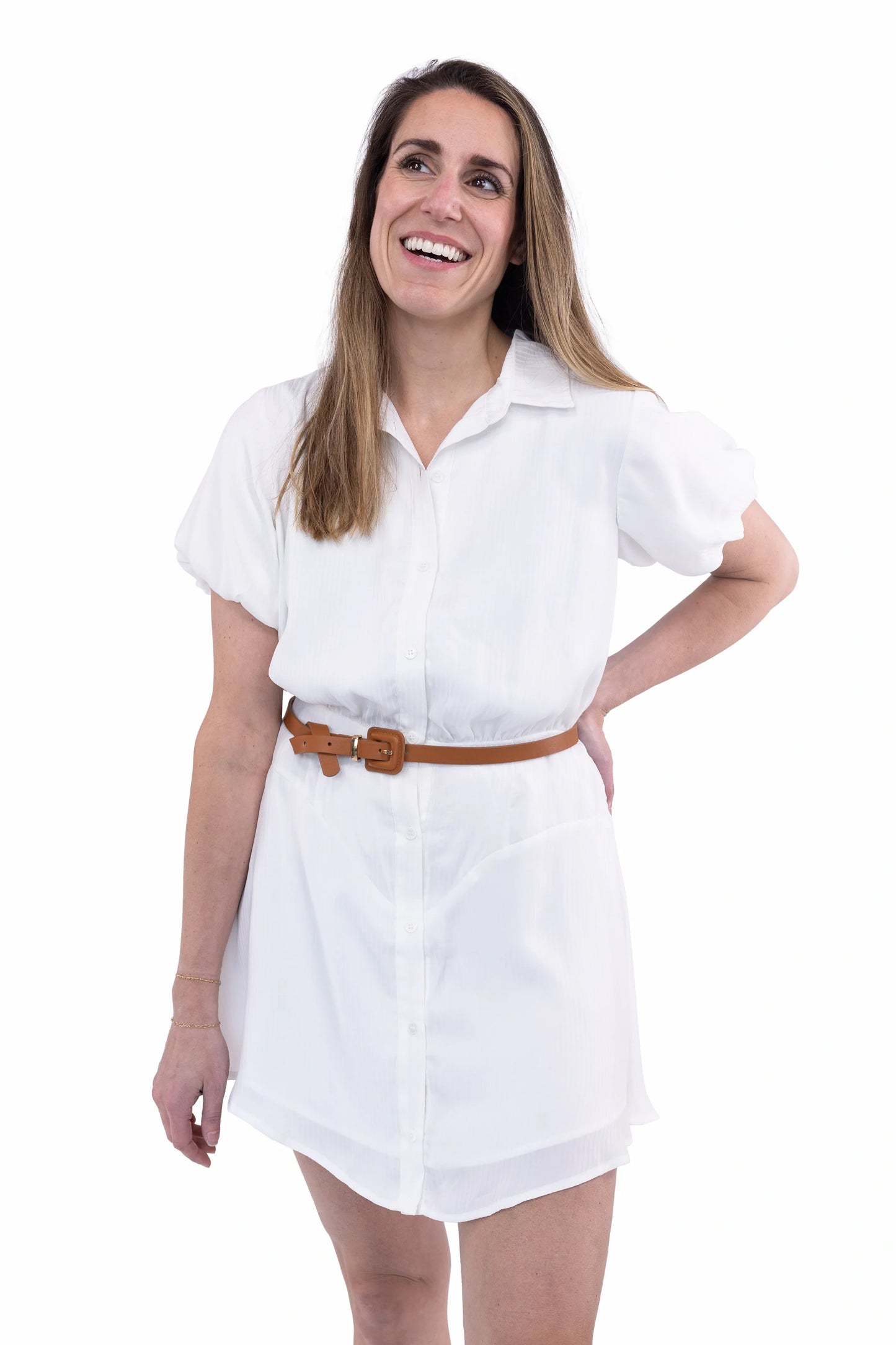 Women's Short Sleeve Button-Down Mini