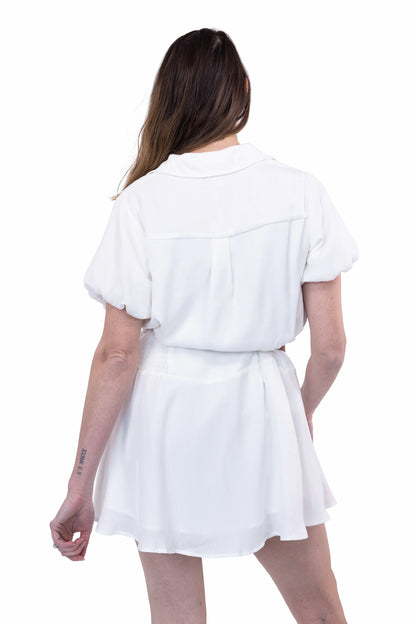 Women's Short Sleeve Button-Down Mini