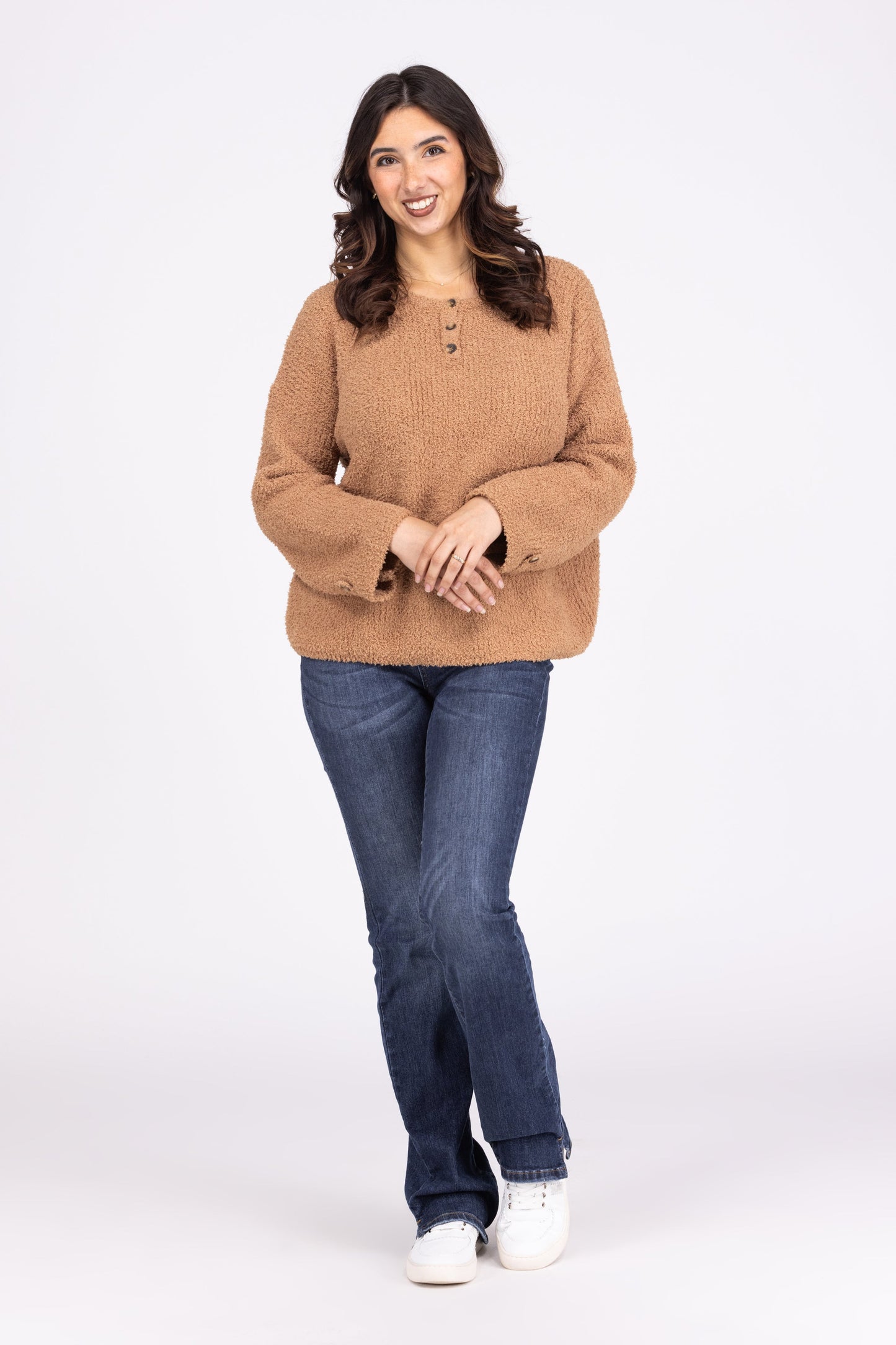 Off Day Women's Soft Henley Long Sleeve Top