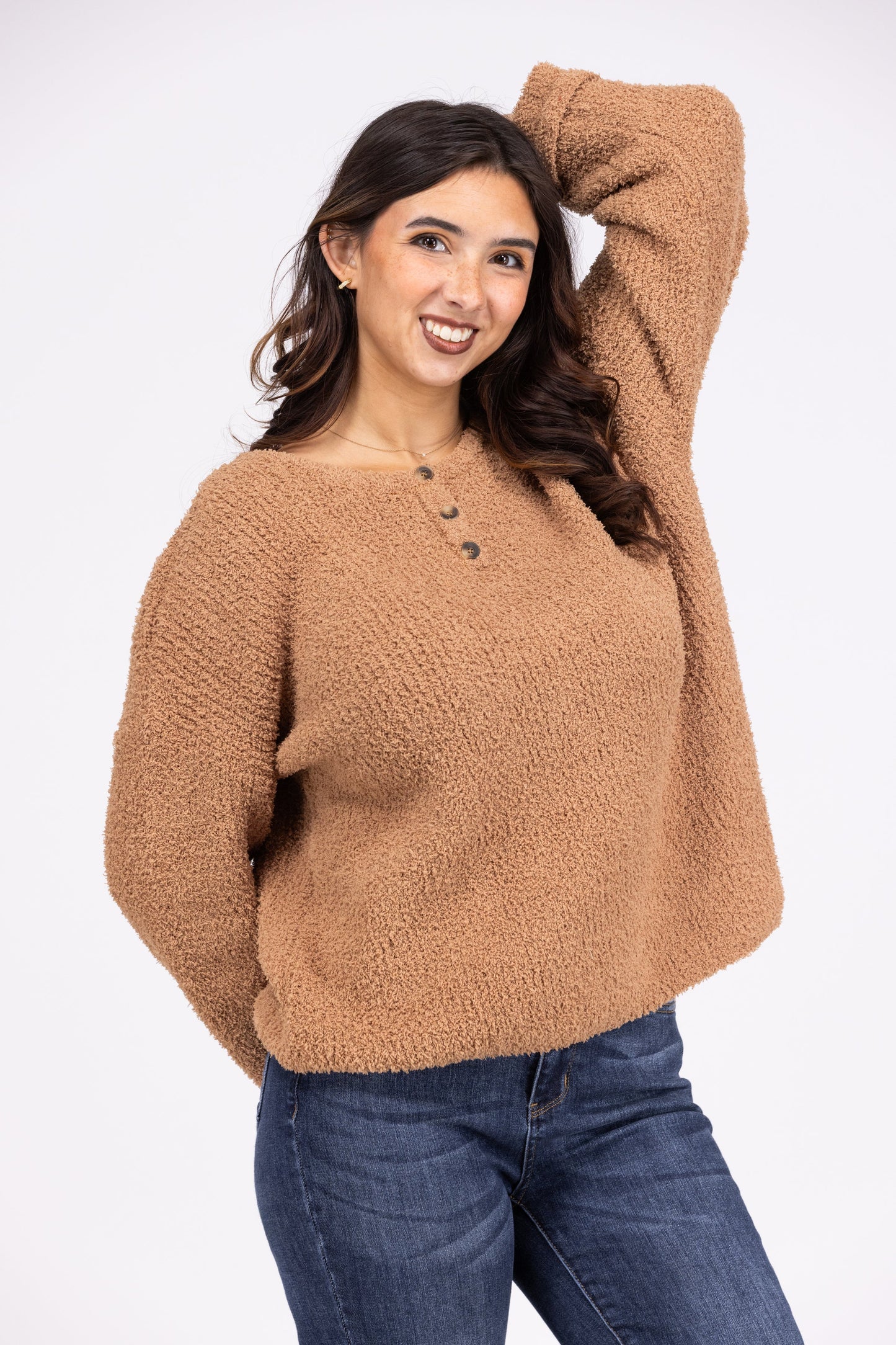 Off Day Women's Soft Henley Long Sleeve Top