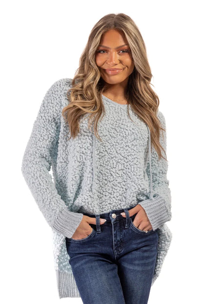 Women's V-Neck Hooded Sweater