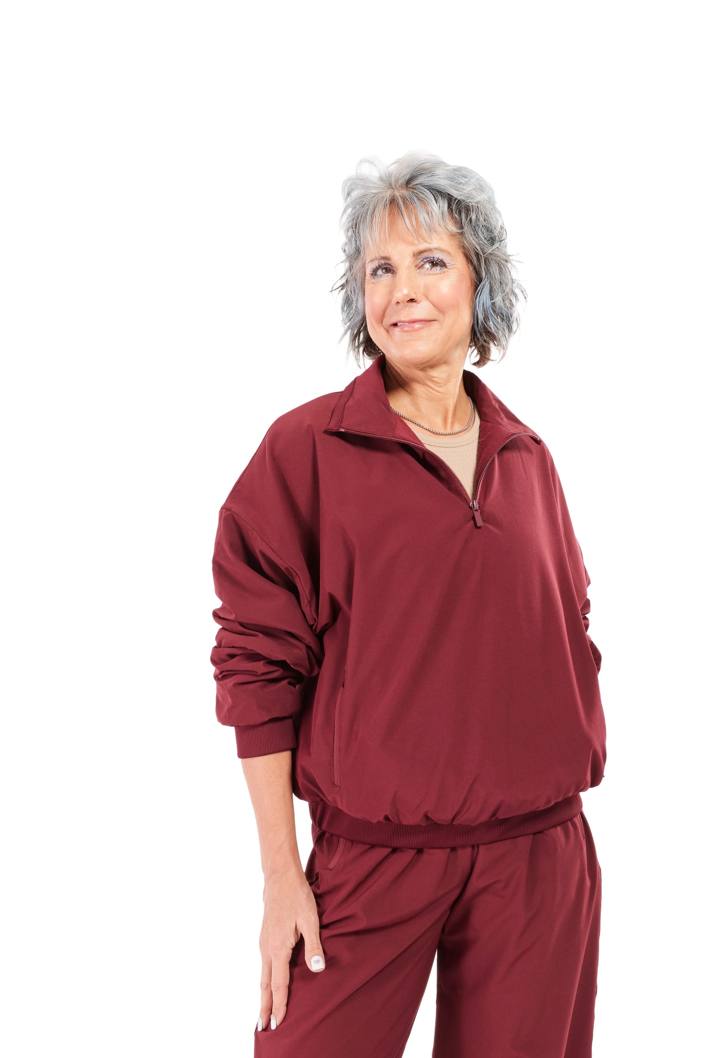 Women's Mock Neck Pullover Jacket