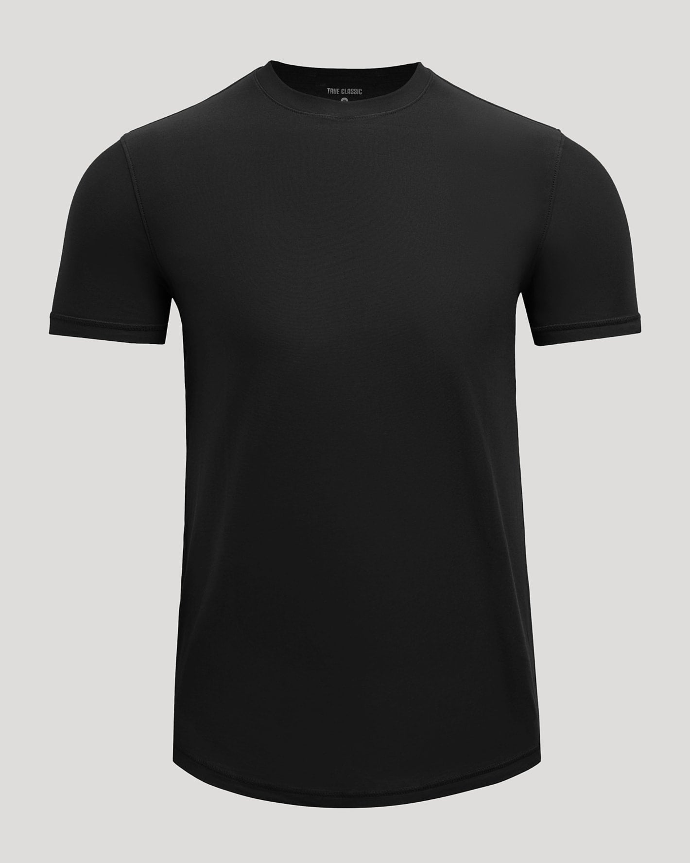 Black Active Curved Hem Crew