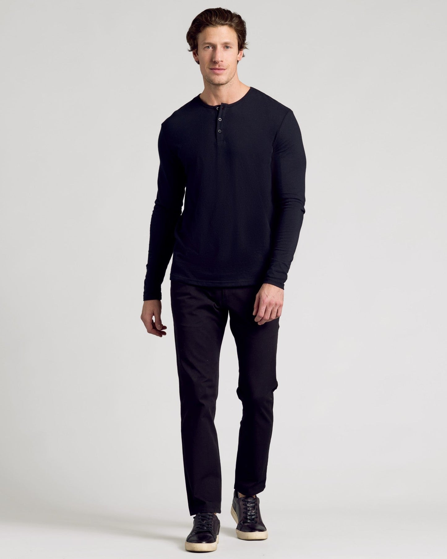 All Black Classic Henley 6-Pack