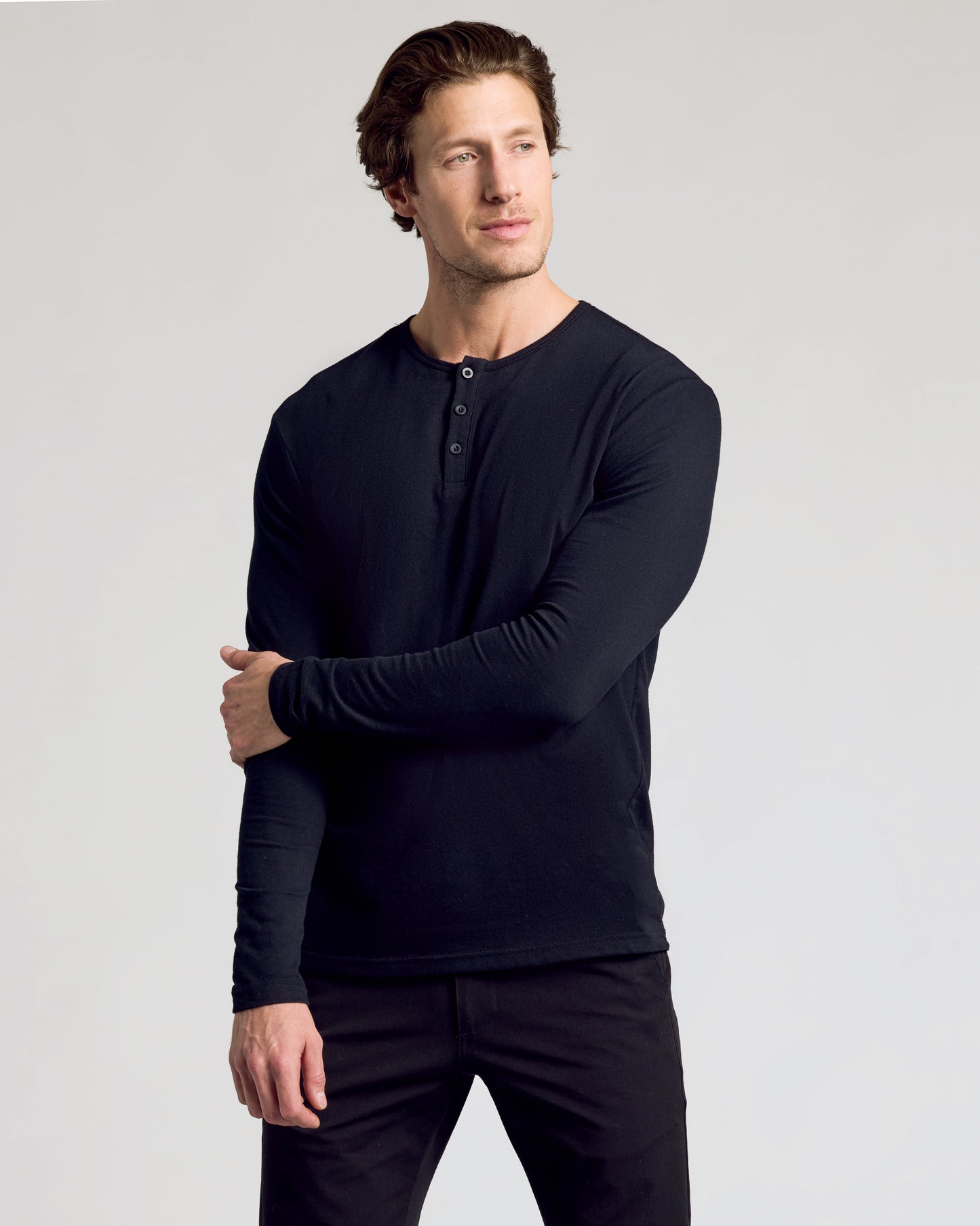 All Black Classic Henley 3-Pack