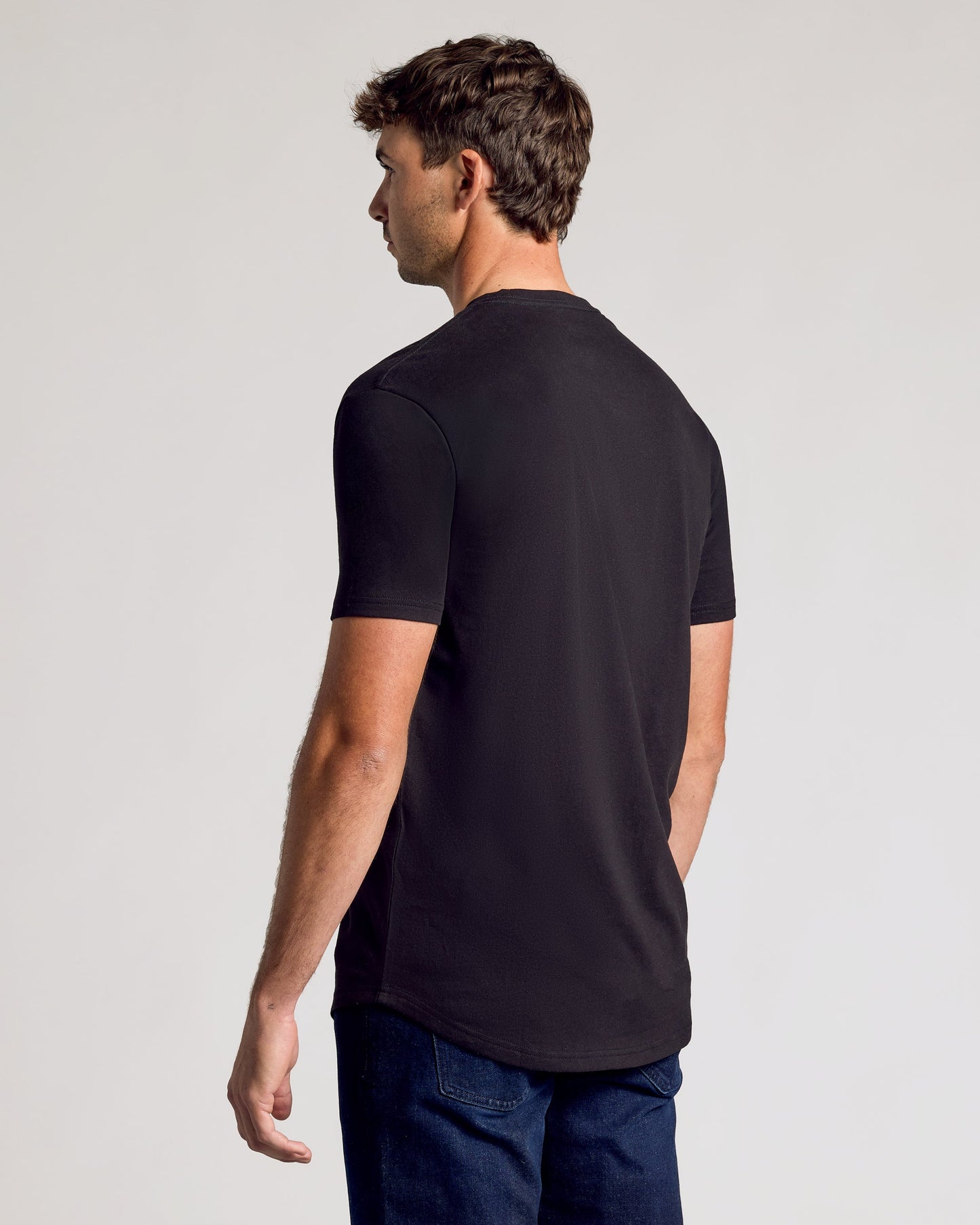 All Black Short Sleeve Tall Curved Hem Crew 3-Pack