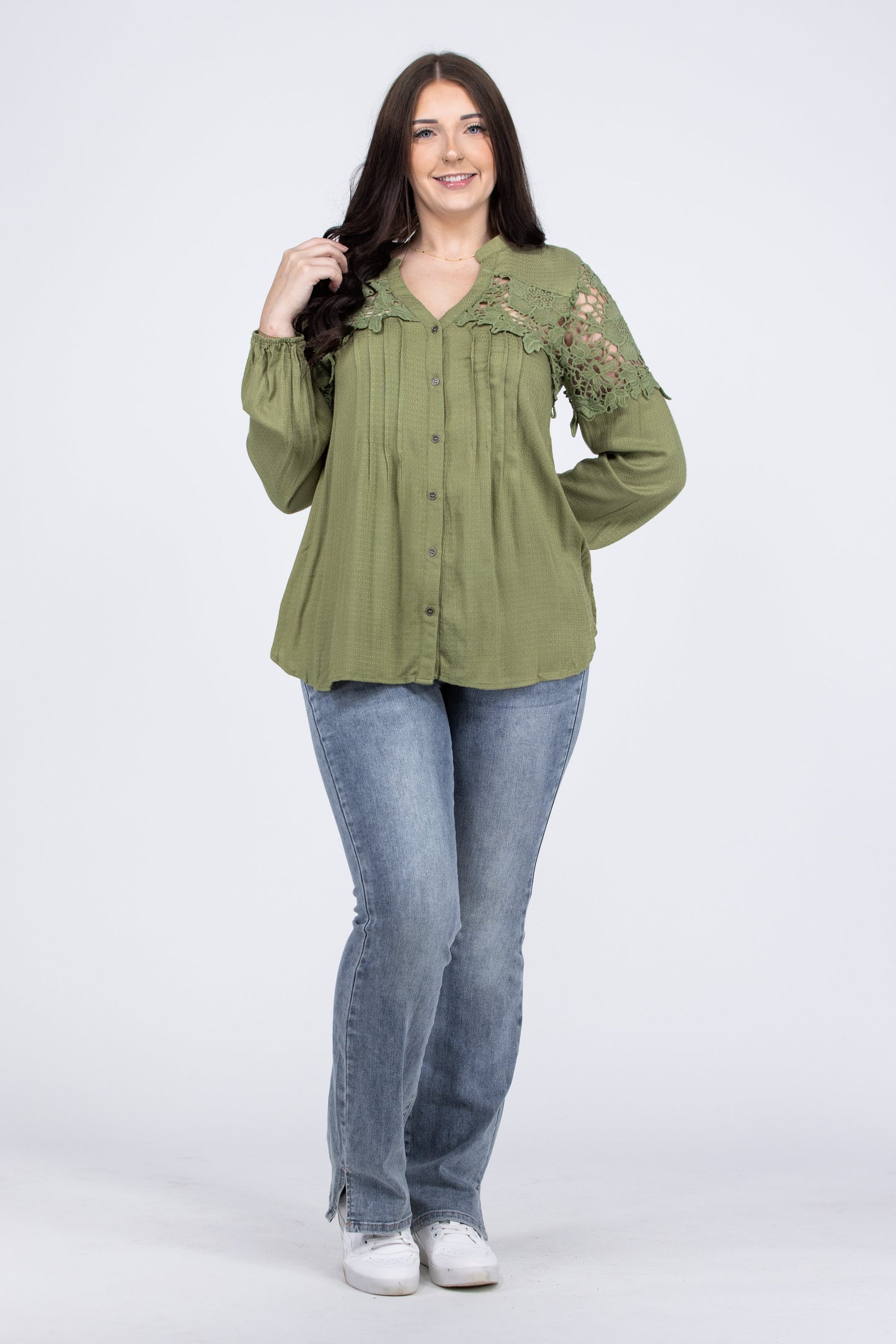 Eyes On You Women's Crocheted Long Sleeve Top
