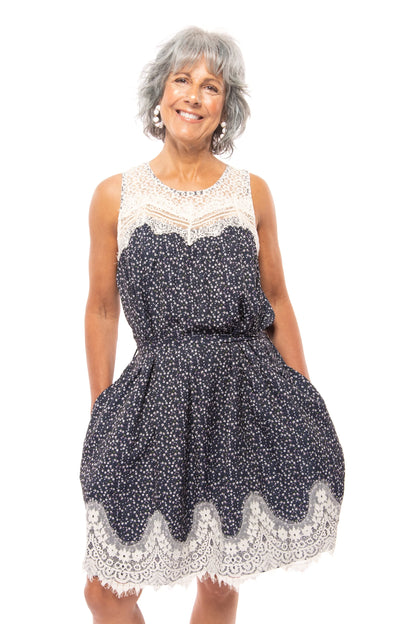 Dance It Up Women's Floral Lace Mini Dress *Final Sale*