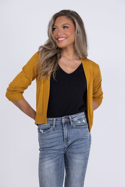 Open Bolero Women's Everyday 3/4 Sleeve Cardigan