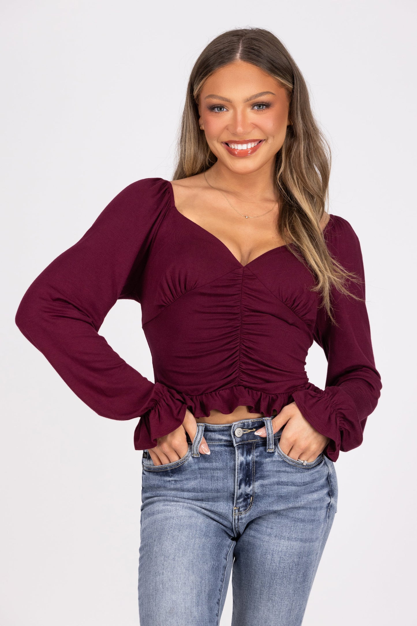 Pirate Princess Women's Ruched Long Sleeve Top