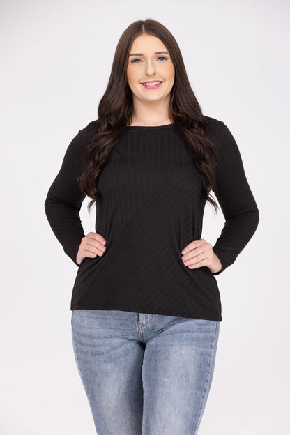 Two Of Us Women's Textured Long Sleeve Top