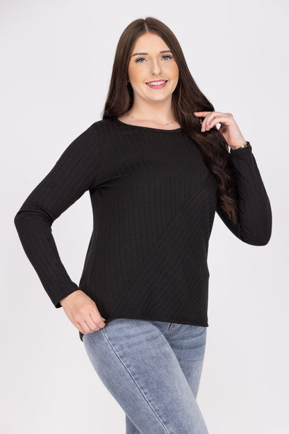Two Of Us Women's Textured Long Sleeve Top