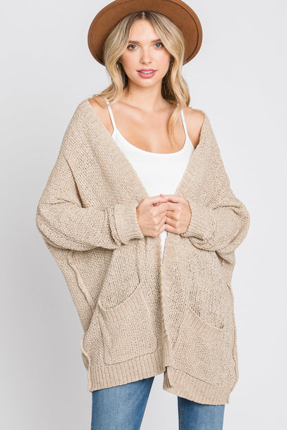 Beige Cuff Sleeve Cardigan