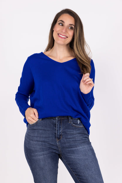 All Warmed Up Women's Cozy V-Neck Long Sleeve Top