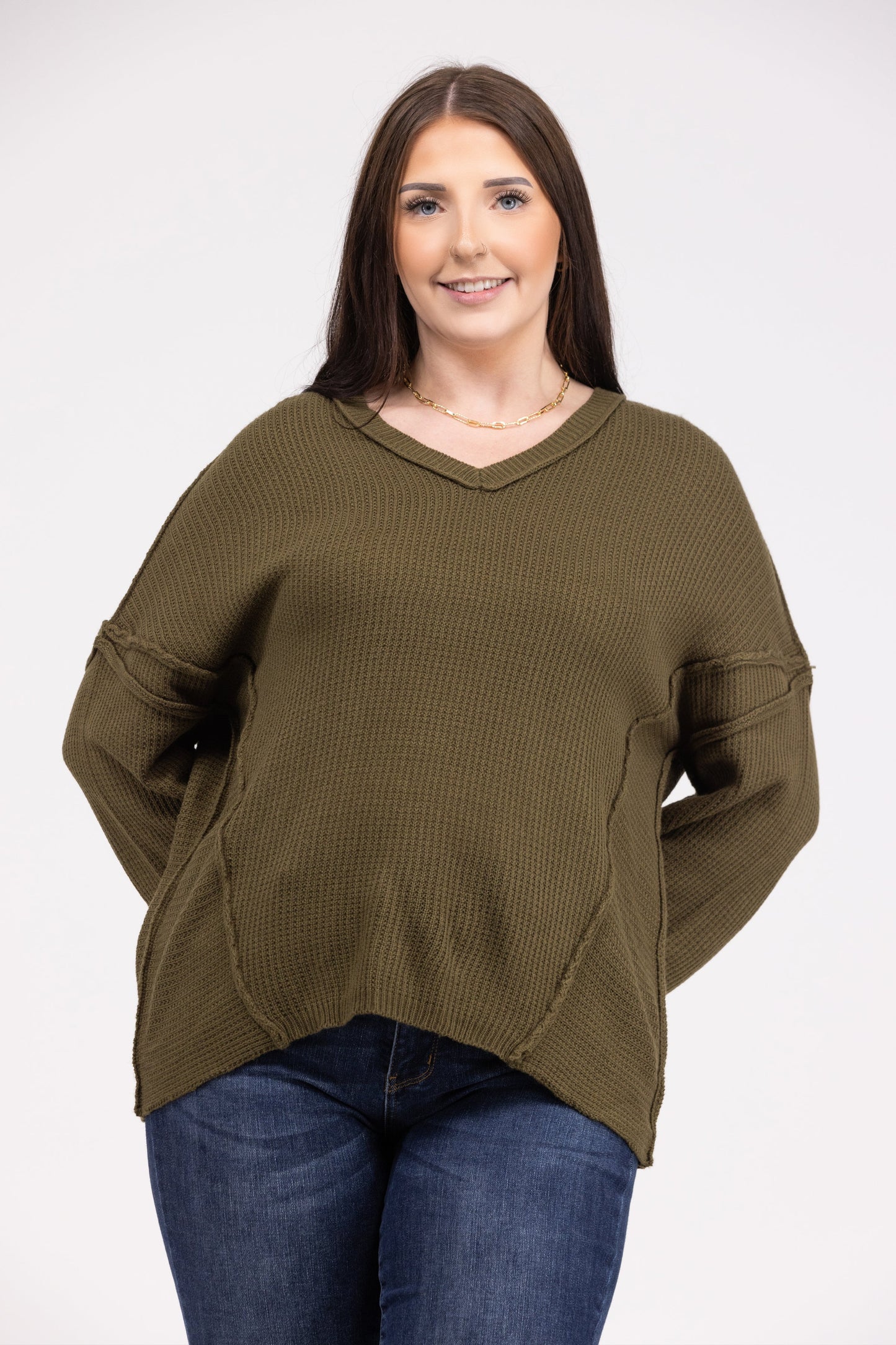Self Love Women's Slouchy Lightweight Knit Sweater