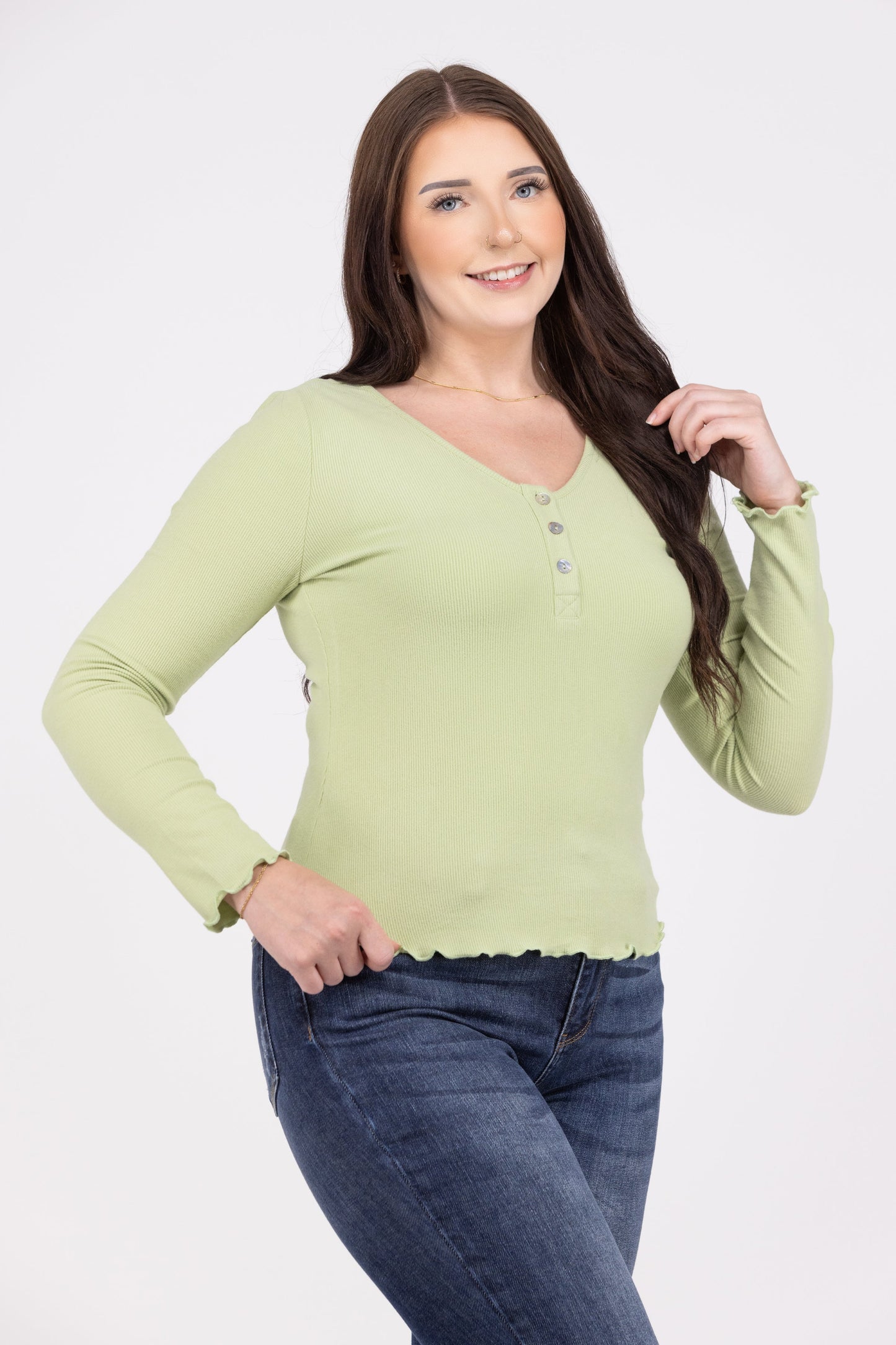 Don't Need You Women's Scoop Neck Long Sleeve Top