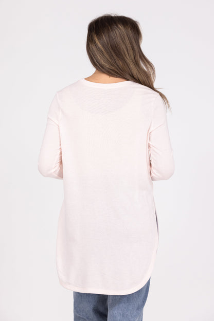 No Frills Women's Classic Curve Hem Long Sleeve Top