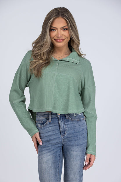 Easy Days Ahead Women's Textured Long Sleeve Top